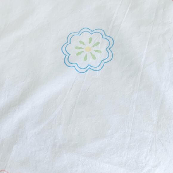 Vintage Twin Size Duvet Cover Mid Century MCM Bedding Floral Print Pink White - Picture 12 of 15